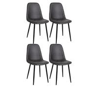 Conjunto de 4 sillas de comedor napier simil cuero gris oscuro 51x44x88 cm