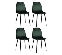 Conjunto de 4 sillas de comedor napier terciopelo verde 51x44x88 cm