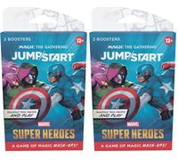 Conjunto de 4 Sobres de Jumpstart de Magic: The Gathering | Marvel Super Heroes (Versión en Inglés)