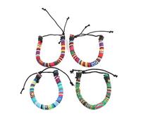 Conjunto de 4 Tobilleras Surferas Mujer y Hombre - Tobillera Fina Estilo Boho Hippie - Accesorios Festivales y Playa - Hechos a Mano - Resistente al Agua y Ajustable estilo6