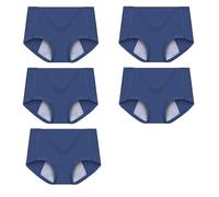 Conjunto de 5 bragas menstruales de cintura alta a prueba de fugas for mujer, calzoncillos fisiológicos de algodón, ropa interior amplia for el período femenino.(0220Set5,L)