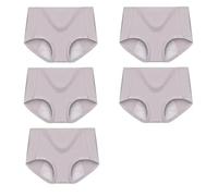 Conjunto de 5 bragas menstruales de cintura alta a prueba de fugas for mujer, calzoncillos fisiológicos de algodón, ropa interior amplia for el período femenino.(0220Set3,L)