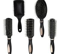 Conjunto de 5 Cepillos de Pelo para Secado - Cepillos para Estilizar, Alisar y Desenredar el Cabello - Cepillos Anti Frizz y Anti-Encrespamiento para Cuidado del Cabello - Ideal para Todo Ti
