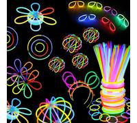 Conjunto de 50 Varitas Luminosas Para Fiestas - Varitas Luminosas de Neón Para Fiestas - Accesorios Luminosos Para Bodas y Fiestas - Juguetes Luminosos Para Decoración de Fiestas y Efectos Bajo Luz Negra