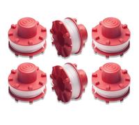Conjunto de 6 bobinas, Bobina de hilo diseñada para desbrozadoras, compatible con Einhell GE-CT 36/30 Li. Longitud de 8 metros y diámetro de 2 milímetros, fabricada en nylon.