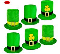 Conjunto de 6 favores de de , sombreros irlandeses de poliéster con hebilla dorada y detalles de , poliéster, sin necesidad de electricidad para , Halloween, navideños y suministros de .