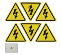 Conjunto de 6 Pegatinas Triangulares de Peligro Eléctrico para Interior/Exterior, Vinilo Resistente al Agua y al Sol, Impresión Digital Duradera (10.2 x8.8 cm)