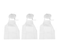 Conjunto de 6 piezas de delantal infantil y gorro de cocinero. Delantal de cocina infantil ajustable para cocinar