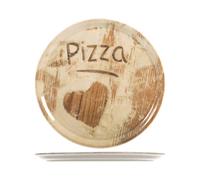 Conjunto De 6 Platos de Pizza de Porcelana,Decoro Heart,Diámetro 33CM Saturnia
