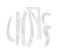 Conjunto de 7 Reglas de Costura Transparentes en Acrílico - Alta Precisión para Diseño y Patronaje - Herramientas Versátiles para Modificación y Dibujo en Costura y Moda
