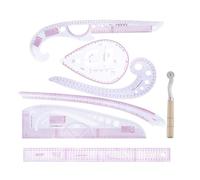 Conjunto De 7 Reglas Transparentes Curvas para Patronaje y Costura Exacta | Kit de herramientas de medición para tela perfecto para principiantes y sastres profesionales en proyectos de ganchillo