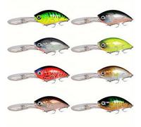 Conjunto de 8 Crankbaits Flotantes Premium - Ojos 3D, Artificial Duro para Pesca de , Carpa y Pececillo - Material ABS Duradero
