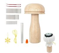 Conjunto de accesorios de accesorios de bordado de champiñones de material, juego de aguja de costura de reparación de bordados con encaje | con bloqueo magnético, agujas de Gobelin para cal