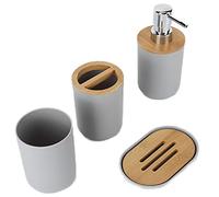 Conjunto de Accesorios de baño, 4 Piezas de Accesorios de baño Copa de Cepillo de Dientes para Hotel en casa para una encimera Decorativa y de inauguración de la casa (Gris)