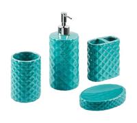 Conjunto de Accesorios de baño de dolomita Azul Turquesa dispensador jabonera Recipiente Moderno Guatire