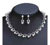Conjunto De Accesorios De Joyería Perlas Con Pendientes Collar Accesorio Portátil Para Ocasiones Especiales Use Perlas Desgaste Diario