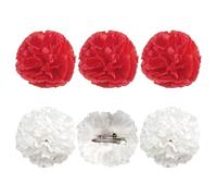 Conjunto de Accesorios Flamenca-Clavel-Chulapa: Flores para el Pelo, Collar y Pañuelo para Niña y Mujer,Feria de Abril, Festivales Sevillanos y Baile (Rojo y blanco1)