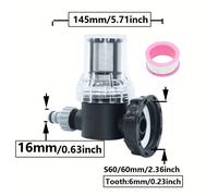 Conjunto de Accesorios para de Agua IBC S60, Conector de Tubo de Agua con de 16mm y Adaptador de Grifo para Riego por Manguera en Jardín Exterior