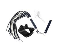 Conjunto de accesorios para dormitorio con látigo ecuestre negro para fiestas de disfraces de Halloween-eshlB1801 (A-Azul)