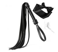 Conjunto de accesorios para dormitorio con látigo ecuestre negro para fiestas de disfraces de Halloween-eshlB1801 (A-Negro)