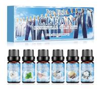 Conjunto de aceites esenciales limpios, aceite de fragancia de aromaterapia de 6x10 para difusiones para difusiones, aceite de fragancia para velas, aceites esenciales para difusos, lino fresco, menta