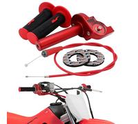 Conjunto de Acelerador Moto con Cable y CNC Puño Rapido Universal para Manillares de 7/8" (22 mm) para la Mayoría de Las Motocicletas CRF YZ PW KX KLX RM DR DRZ 110cc 125cc 150cc Dirt Pit Bike-Rojo