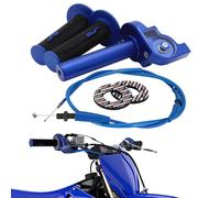Conjunto de Acelerador Moto con Cable y CNC Puño Rapido Universal para Manillares de 7/8" (22 mm) para la Mayoría de las Motocicletas CRF YZ PW KX KLX RM DR DRZ 110cc 125cc 150cc Dirt Pit Bike-Azul