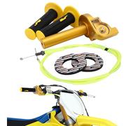 Conjunto de Acelerador Moto con Cable y CNC Puño Rapido Universal para Manillares de 7/8" (22 mm) para la Mayoría de Las Motocicletas CRF YZ PW KX KLX RM DR DRZ 110cc 125cc 150cc Dirt Pit Bike-Oro