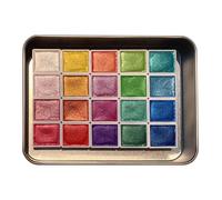 Conjunto de acuarela de viaje - Kit de pintura portátil, paleta nacarada, bandeja de colores de artista con selección vibrante | Herramienta creativa para adultos y artistas aficionados, enriquecem