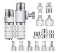 Conjunto de adaptador de aerógrafo, adaptador de manguera aerógrafo - 15 piezas 1/8 conectores Kit adaptador de conexión rápida | Desconexión de acoplamiento libre, piezas de repuesto de cobre