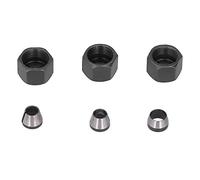 Conjunto de adaptador de coleta de enrutador 6pcs | Acero de carbono 6 mm / 6.35 mm / 8 mm para la máquina de recortes y grabado | Alta resistencia con nueces | Tratado