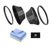 Conjunto de adaptadores de Anillo de Filtro de 18 Piezas - 9 Anillos de Aumento y 9 Anillos de reducción para filtros de Lentes, parasoles de Lentes y convertidores de Lentes - Incluye 4 paños