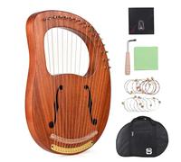 conjunto de adornos de instrumentos musicales Arpa de madera artesanal modelo en miniatura clásico decoración linda mini accesorios portátiles instrumento musical joyería única creativa 16 cuerdas