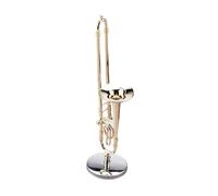conjunto de adornos de instrumentos musicales Pequeña decoración chapada en Latón dorado trompeta trombón arpa flauta modelo mini pequeño instrumento musical exquisita miniatura (Color : 3/4)