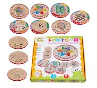 Conjunto de ajedrez, Conjunto de ajedrez de Madera - Juego de Junta Multifuncional 10 en 1 - Juguetes educativos ligeros para grupos de familia de viajes a casa