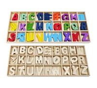 Conjunto de alfabeto de madera de 2 piezas, conjunto de alfabeto de madera, conjunto de scrabble de alfabeto, conjunto de alfabeto de artes y artesanías