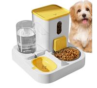 Conjunto de alimentador de Mascotas y dispensador de Agua: Fuente de hidratación eléctrica con contenedor de Alimentos | de alimentación automática para Dogs Dormo de Viajes Home