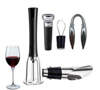 Conjunto de apertura de vino de bomba de aire, juego de apertura de bomba de presión de aire de vino - Abrebotellas de vacío de aire con cortador de papel, vertedor de aireador, tapón de aspiradora