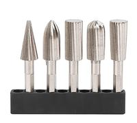 Conjunto de archivos rotativos de Klanata 5pcs - Bro de perforación de molinillo de vástago hexadecimal de 1/4/4 pulgadas, broca de molienda - Archivo giratorio para molienda,
