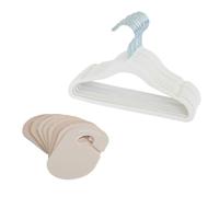 3 Sprouts - Perchas de Terciopelo para Bebés - Perchas Infantiles Antideslizantes para Ropa de Bebé y Niños, Paquete de 30 (Crema Y Neutro)