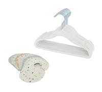 Conjunto de Armario para bebé 3 Sprouts: 15 Perchas de Terciopelo, 8 separadores de Ropa por Edad y organizadores de Armario para bebé (Perchas Color Crema y separadores terrazo)