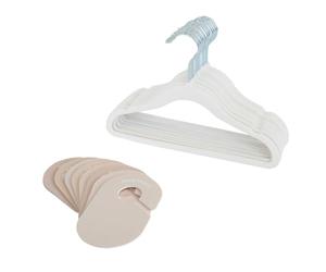 Conjunto de armario para bebé 3 Sprouts: 15 perchas de terciopelo, 8 separadores de ropa por edad y organizadores de armario para bebé (perchas color crema y separadores neutros)