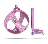 Conjunto De Arnes Con Clip Curli Para Cachorros Rosa Caro Con Correa M/L 3XS-S
