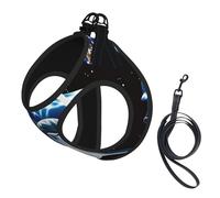 Conjunto de arnés de verano para perro con estampado de tierra de delfín, arnés ajustable y reflectante para cachorros y mascotas