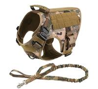 Conjunto de arnés y Correa para Perro Grande, Chaleco para Caminar de Entrenamiento para Pastor Malinois, Conjunto de arnés y Collar para Perro (CM Harness Leash S)