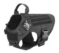 Conjunto de arnés y Correa para Perro Grande, Chaleco para Caminar de Entrenamiento para Pastor Malinois, Conjunto de arnés y Collar para Perro (arnés Negro XL)