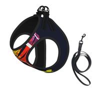 Conjunto de arnés y Correa para Perros pequeños con diseño de Rompecabezas Morado y Amarillo para la concientización sobre el Autismo; Chaleco Reflectante Ajustable para Perros pequeños; arnés de Mal