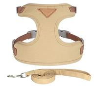 Conjunto de arnés y Correa para Perros y Gatos, arneses de Tela Suave para Cachorros y Gatos, Chalecos de Plomo para Mascotas y Gatitos con Cuerda (café S)