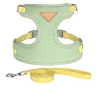 Conjunto de arnés y Correa para Perros y Gatos, arneses de Tela Suave para Cachorros y Gatos, Chalecos de Plomo para Gatitos y Mascotas con Cuerda (Verde S)