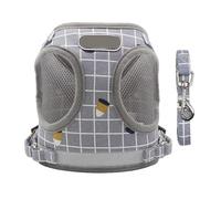 Conjunto de arnés y Correa Reflectante para Perros de Malla de Nailon, arnés y Chaleco para Perros, Ropa para Mascotas para Perros pequeños (Gris XL)